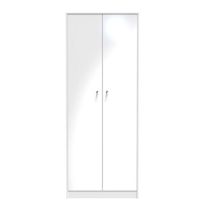 Taunton 2 Door Wardrobe In White (Ready Assembled) - image 1