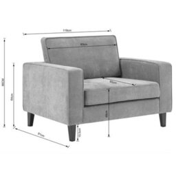 Furniture in Fashion Soho Fabric 1 Seater Sofa In Grey - thumbnail 6