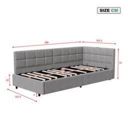 3Ft Single Ottoman Daybed With Storage, 90 X 190 Cm Upholstered Velvet, Hydraulic Lift Storage, Modern Sofa Bed For Bedroom, Grey - thumbnail 8