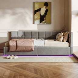 3Ft Single Ottoman Daybed With Storage, 90 X 190 Cm Upholstered Velvet, Hydraulic Lift Storage, Modern Sofa Bed For Bedroom, Grey - thumbnail 2