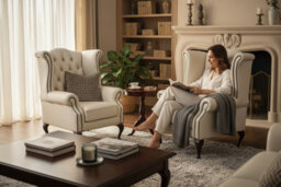Chesterfield 2 X Chairs Ivory Leather Chairs Offer In Queen Anne Style - thumbnail 3