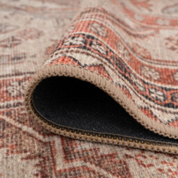 Loomed Neutral Terracotta Beige Vintage Distressed Washable Long Runner Rug 60Cm X 240Cm - thumbnail 7