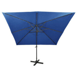 Walplus Cantilever Garden Parasol With Pole And Led Lights Azure Blue 300 Cm - thumbnail 5
