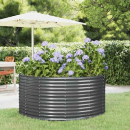 Berkfield Durable Garden Planter Anthracite 140X140X68 Cm Powder-Coated Steel - thumbnail 2