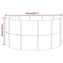 Berkfield Durable Garden Planter Anthracite 140X140X68 Cm Powder-Coated Steel - thumbnail 4