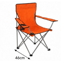 2 X Camping Chair Folding Adult Orange Seat Fishing Deck Beach Garden & Case - thumbnail 3