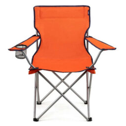 2 X Camping Chair Folding Adult Orange Seat Fishing Deck Beach Garden & Case - thumbnail 4