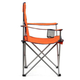 2 X Camping Chair Folding Adult Orange Seat Fishing Deck Beach Garden & Case - thumbnail 5