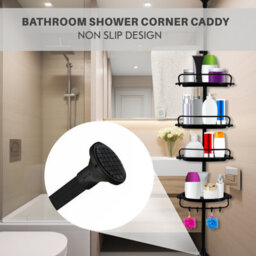 4-Tier Telescopic Corner Shower Caddy Bathroom Wall Shelf & Storage Organizer - thumbnail 2