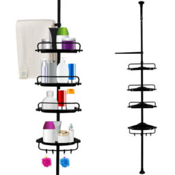 4-Tier Telescopic Corner Shower Caddy Bathroom Wall Shelf & Storage Organizer
