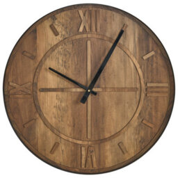 Beliani Wall Clock Saulges 60 Cm Brown - thumbnail 1