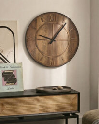 Beliani Wall Clock Saulges 60 Cm Brown - thumbnail 2