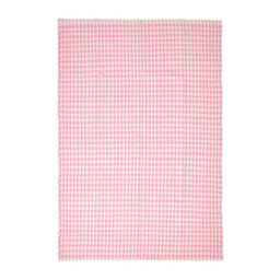 Homescapes Cotton Gingham Check Rug Hand Woven Pink White, 110 X 170 Cm - thumbnail 2