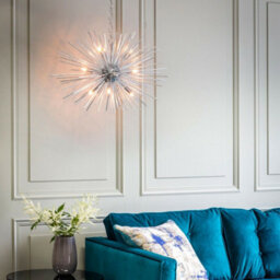 Multi Light Ceiling Pendant 9 Bulb Chrome Feature Chandelier Vintage Metal Lamp - thumbnail 5