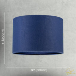 Happy Homewares Designer Navy Peony Blue Textured Linen Fabric Circular Lamp Shade - thumbnail 7