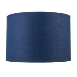 Happy Homewares Designer Navy Peony Blue Textured Linen Fabric Circular Lamp Shade - thumbnail 4