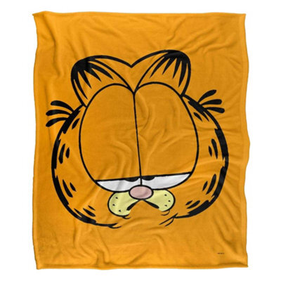 Garfield Silky Big Head Supersoft Blanket Yellow/black (One Size) - image 1