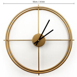 Walplus 50Cm X 50Cm Gold Iron Larry's Minimalist Clock - Gold Wall Clock, Living Room Wall Clock, Non-Ticking Wall Clock - thumbnail 5