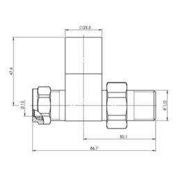 Plum&clay Pair Of Square Nickel Straight Radiator Valves - thumbnail 2