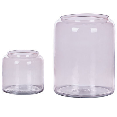 Beliani Decorative Vase Rasam Glass 20/11 Cm Pastel Pink - image 1