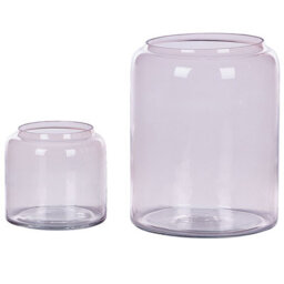Beliani Decorative Vase Rasam Glass 20/11 Cm Pastel Pink - thumbnail 1