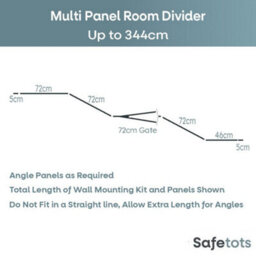 Safetots Premium Extra Tall Room Divider, Up To 344Cm Wide, White, 105Cm Tall, Multi Panel Barrier For Baby And Toddler - thumbnail 3