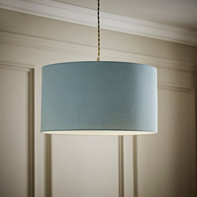 Valuelights Reni Duck Egg Blue Fabric Drum Ceiling Lamp Shade (D)45Cm - image 1