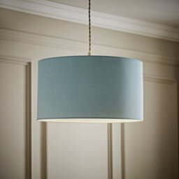 Valuelights Reni Duck Egg Blue Fabric Drum Ceiling Lamp Shade (D)45Cm