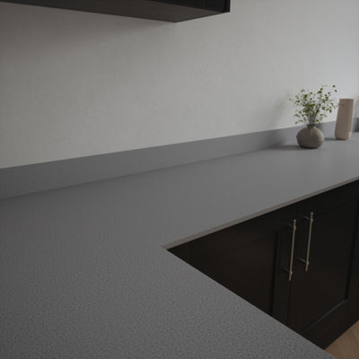 Carysil Metis - Light Grey 15mm Solid Surface Kitchen Upstand 3050mm X 100mm X 15mm - image 1