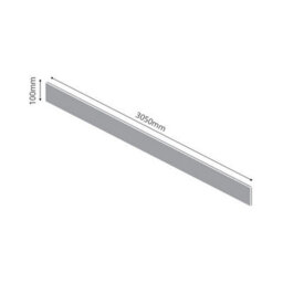 Carysil Metis - Light Grey 15mm Solid Surface Kitchen Upstand 3050mm X 100mm X 15mm - thumbnail 3