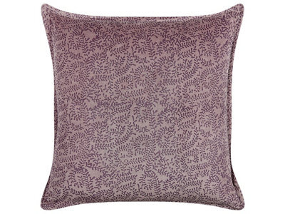 Beliani Throw Cushion Kalmia Velvet 45 X 45 Cm Pink Floral Pattern - image 1