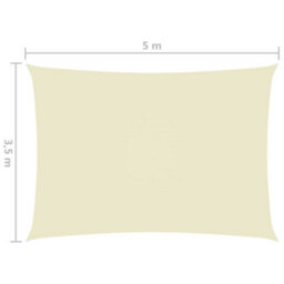 Berkfield Sunshade Sail Oxford Fabric Rectangular 3.5X5 M Cream - thumbnail 6