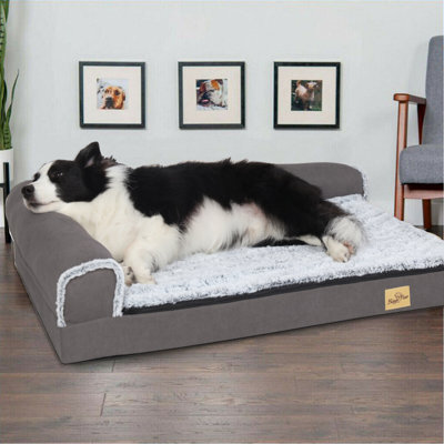 Bingopaw Xl 120Cm Dog Bed Sofa Pet Head Neck Raised High Bolster Pillow Washable Cover - image 1