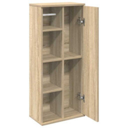 Berkfield Bathroom Cabinet With Roll Holder Sonoma Oak 39X22X90 Cm - thumbnail 5