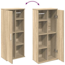 Berkfield Bathroom Cabinet With Roll Holder Sonoma Oak 39X22X90 Cm - thumbnail 8