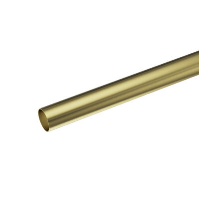 GoodHome Elasa Satin Brass Effect Curtain Pole, (L)2.5M (Dia)19mm - image 1