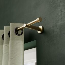 GoodHome Elasa Satin Brass Effect Curtain Pole, (L)2.5M (Dia)19mm - thumbnail 3