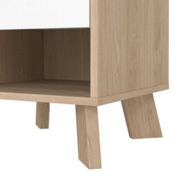 Wyld Haus Hobro 1-Drawer Nightstand, White And Natural Oak (400X474X398 mm) - thumbnail 9