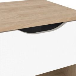 Wyld Haus Hobro 1-Drawer Nightstand, White And Natural Oak (400X474X398 mm) - thumbnail 8