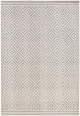 The Rugs Raute Diamond Rug Indoor Outdoor Polypropylene Weatherproof Durable In Cream - image 1