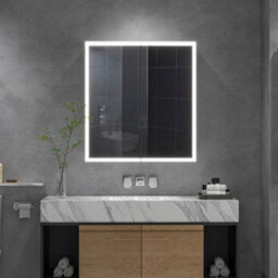 Thehotsale 65Cm W Wall-Mounted Bathroom Led Mirror Cabinet With Shaver Sockets And Adjustable Shelves - thumbnail 1