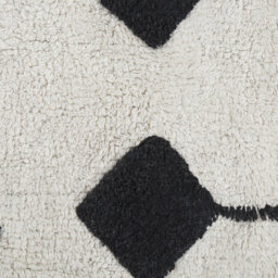 Beliani Runa Rug - Hand-Tufted Cotton 160 X 230 Cm - Off-White And Black Geometric With Tassels - thumbnail 3