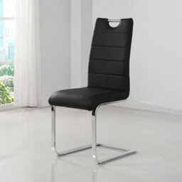 Furniture in Fashion Petra Black Faux Leather Dining Chairs In Pair - thumbnail 2