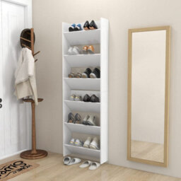 Berkfield Wall Shoe Cabinets 2 Pcs  White 60X18X90 Cm Engineered Wood - thumbnail 4
