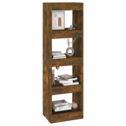 Berkfield Book Cabinet/room Divider Smoked Oak 40X30X135 Cm - thumbnail 5