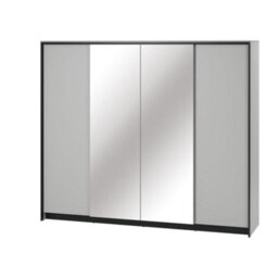 Arte Gris Hinged Door Wardrobe With Mirrors And Led Lighting (H)2150mm (W)2500mm (D)630mm - Contemporary And Spacious Bedroom Storage - thumbnail 2