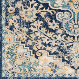 Livabliss Murat-Vintage Blue Yellow Grey Traditional Boho Living Dining Bedroom Rug 160 X 220 Cm Easy Care, Non Shedding - thumbnail 6