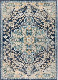 Livabliss Murat-Vintage Blue Yellow Grey Traditional Boho Living Dining Bedroom Rug 160 X 220 Cm Easy Care, Non Shedding - thumbnail 1