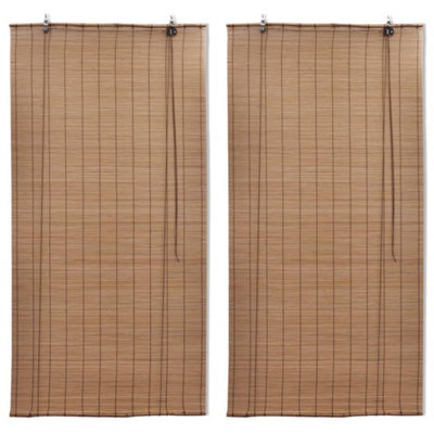 Walplus Brown Bamboo Roller Blinds 2 Pcs 120 X 220 Cm - image 1