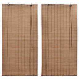 Walplus Brown Bamboo Roller Blinds 2 Pcs 120 X 220 Cm - thumbnail 1